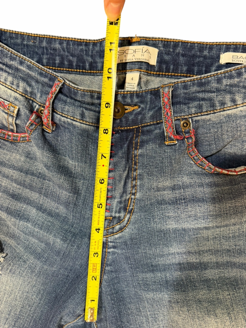 Sofia Jeans by Sofia Vergara Boyfriend Jeans Size 4 Distressed Medium Wash - Picture 6 of 11